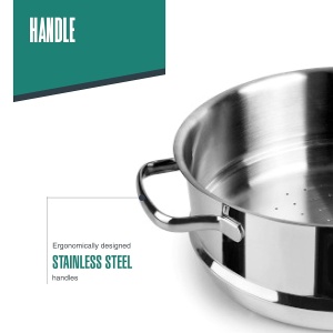 Couscous Lacor 35520 din otel inoxidabil 1810, 20cm, ergonomic - Img 5