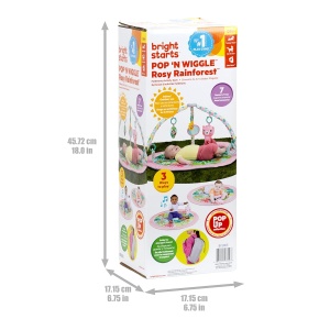 Covor de activitati Bright Starts Rosy Regenwald design jungla, 7 jucarii incluse - Img 9