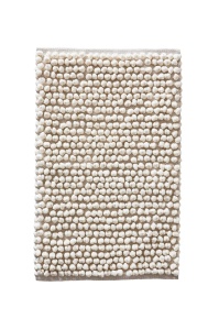Covor de baie JOTEX Hills, covoras de baie cu floricele de porumb, amestec de bumbac si poliester - alb, 50x80 cm