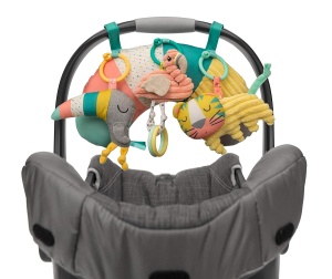 Covor de joaca Infantino 4-in-1 Deluxe, cu 4 jucarii detasabile, culori tropicale - Img 6