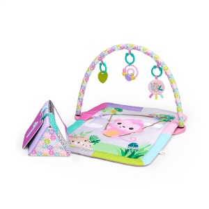 Covorase de joaca Bright Starts Treetop Bloom cu arc de joaca si oglinjoara, roz - Img 2