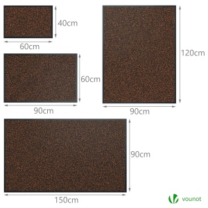 Covorase VOUNOT 2 bucati, rutschfest, 40x60cm, brown-black - Img 7