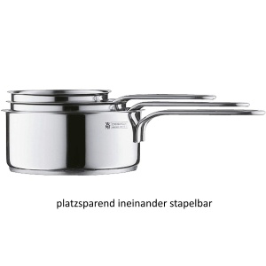 Cratita mica WMF Mini Stielkasserolle, 14 cm, 0.9 L, din inox Cromargan, pentru toate tipurile de plite inclusiv inductie - Img 6