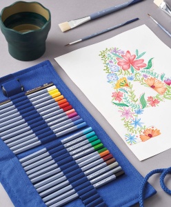 Creion colorat acquarell Faber-Castell Goldfaber Aqua, 27 culori, set complet - Img 2