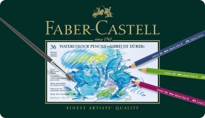 Creion de acuarela Faber-Castell Albrecht Durer, 36 culori, cutie metalica - Img 2