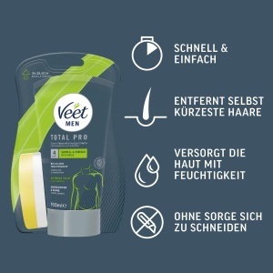 Crema de indepartare a parului pentru barbati Veet Men, 150 ml, cu efect de hidratare - Img 3