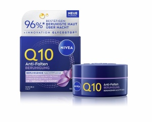 Crema de noapte NIVEA Q10 Anti-Falten, 50 ml, pentru ten sensibil, fara parfum