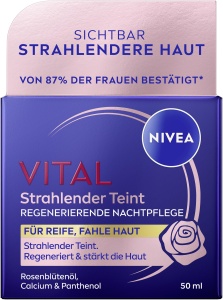 Crema regeneranta de noapte NIVEA VITAL, 50 ml, cu ulei de trandafir si calciu