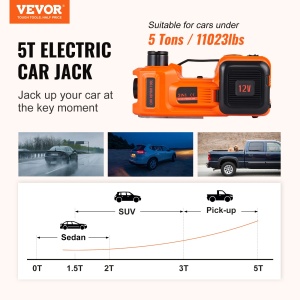 Cric electric VEVOR 5 t, 180 W, cu pompa de aer si cutie de unelte - Img 2