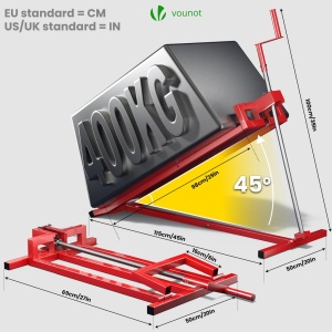 Cric pentru gazon VOUNOT, model telescopic, capacitate 400 kg, rosu - Img 4