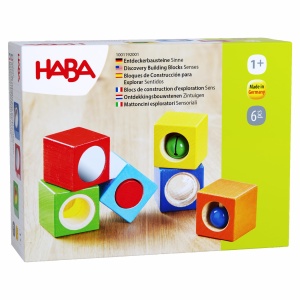 Cubes de explorare HABA 6 piese din lemn colorate pentru copii de la 1 an