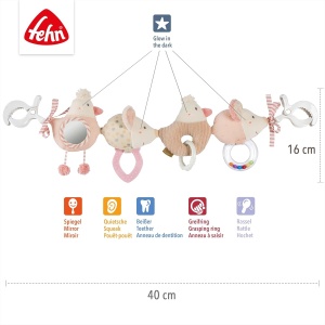 Culoare si sunete - Jucarie pentru carucior Fehn feehnLAND cu figurine adorabile - Img 4