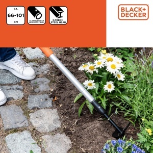 Cultivator extensibil BLACKDECKER cu harta si sapa, lungime ajustabila 66-101 cm - Img 5