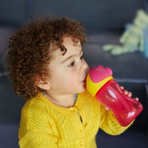 Cupa cu pai Philips AVENT SCF79802, 300 ml, roz, cu capac si pai - Img 3