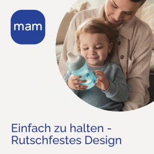 Cupa de baut MAM Fun cu manere iluminante, 270 ml, albastru - Img 4