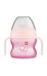 Cupa de invatare MAM Starter Cup, 150 ml, roz, cu manere antiderapante - Img 1