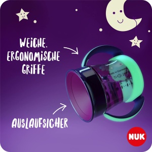 Cupa de invatare NUK Mini Magic Night, 160 ml, design 360, culoare albastra, set 2 bucati - Img 3
