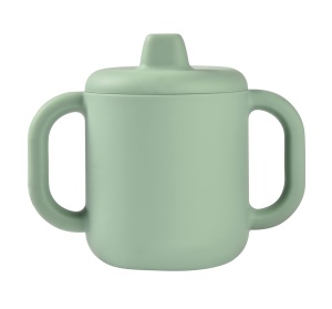 Cupa pentru invatare Beaba 913544, din silicon, cu 2 manere, culoare salbagrun