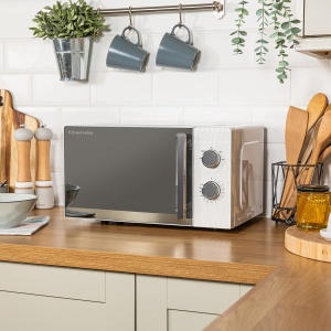 Cuptor cu microunde Russell Hobbs Honeycomb RHMM715 Solo 17 litri 700W alb cu 5 niveluri de putere temporizator incorporat si functie de dezghetare - Img 4