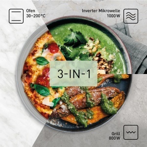 Cuptor cu microunde si grill Panasonic NN-DF38PBEPG, 23 L, 1000 W, Negru - Img 2