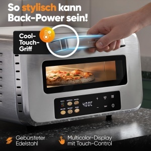 Cuptor de Pizza ProfiCook PC PO 1323, 400C, cu Pizzastein, 2100W - Img 6