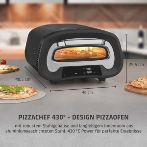 Cuptor electric pentru pizza CASO PizzaChef 430, 80-430C, cu Pizzastein 33x33 cm - Img 2