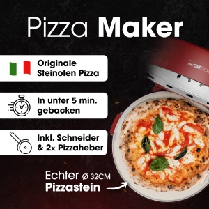 Cuptor electric pentru pizza Clatronic PM 3787, 1200 W, 350C, Piatra 32 cm, Timer 15 min - Img 2