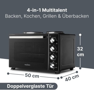 Cuptor Mini ProfiCook PC KK 1302, 32L, 1500W, cu 2 Placi de Gatit - Img 7