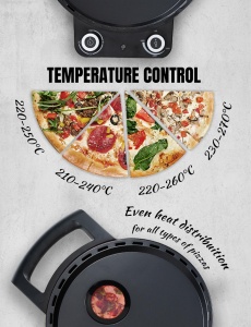 Cuptor pentru pizza Bestron APZ500BL, 320C, negru mat - Img 4