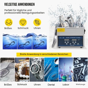 Curatator cu ultrasunete VEVOR, 6 l, 180 W, inox - Img 9