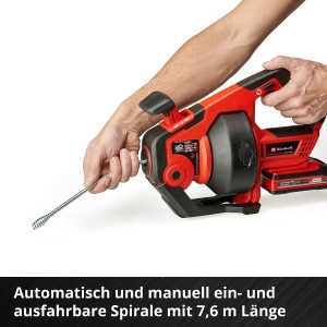 Curatator de tevi Einhell TE-DA 18760, 7.6m, pentru tevi 16-55mm - Img 6