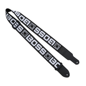 Curea instrument BOSS BSM-20-BW, 2 inch, negru, cu logo alb