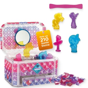 Cutie de bijuterii VTech Magic Mosaic Lights cu 210 piese colorate, 4 figurine