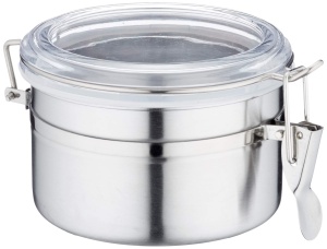 Cutie de depozitare Metaltex 0.7L din otel inoxidabil cu capac
