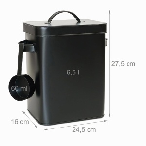 Cutie de depozitare Relaxdays, 6.5L, negru, cu dozator si capac etans - Img 4