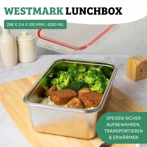 Cutie de Pachetare Westmark Frischhaltedose, 4200 ml, Inox 188, Spalare in Masina - Img 2