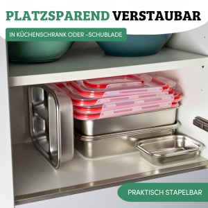 Cutie de Pachetare Westmark Frischhaltedose, 4200 ml, Inox 188, Spalare in Masina - Img 12
