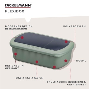Cutie de pranz Fackelmann Flexibox 1000 ml, verde, 3 compartimente - Img 2