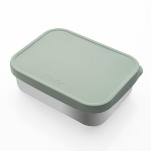Cutie de pranz reer din otel inoxidabil si silicon, 700ml, verdesilver