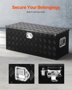 Cutie de unelte din aluminiu VEVOR, 899x370x370 mm, capacitate 40 kg, negru - Img 5