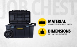 Cutie de unelte STANLEY STST1-80150, 50L, cu roti si maner telescopic - Img 2