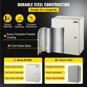 Cutie electrica VEVOR SPT, 50 x 40 x 20 cm, IP66, din otel carbon, cu montaj usor - Img 3