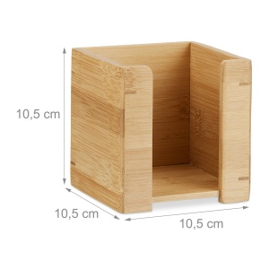 Cutie pentru Notite Relaxdays din Bambus, 900 Foi, 10.5x10.5x10.5 cm, Bej - Img 3