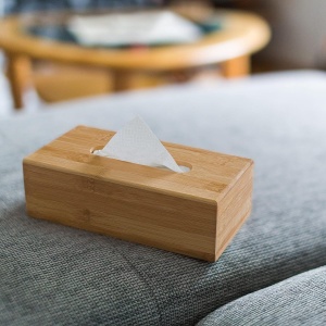 Cutie pentru servetele din bambus Relaxdays, design elegant, reutilizabila - Img 2