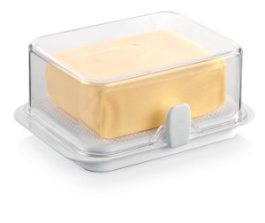 Cutie pentru unt Tescoma, plastic alb, cu capac