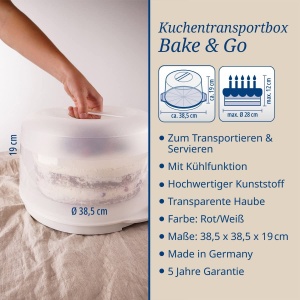 Cutie transport tort Dr Oetker cu functie de racire compatibila cu torturi pana la 28 cm capacitate de racire 3 ore - Img 6