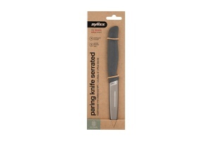 Cutit de bucatarie Zyliss 10 cm, lama zimtata din inox, maner ergonomic din paie de grau - Img 2