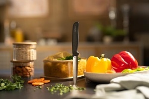 Cutit de bucatarie Zyliss 10 cm, lama zimtata din inox, maner ergonomic din paie de grau - Img 12