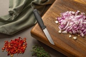 Cutit de legume Zyliss 9 cm, otel german, maner din paie de grau, cu protectie lama - Img 6