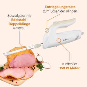 Cutit electric Clatronic EM 3062 150W lame din inox usor de curatat - Img 2